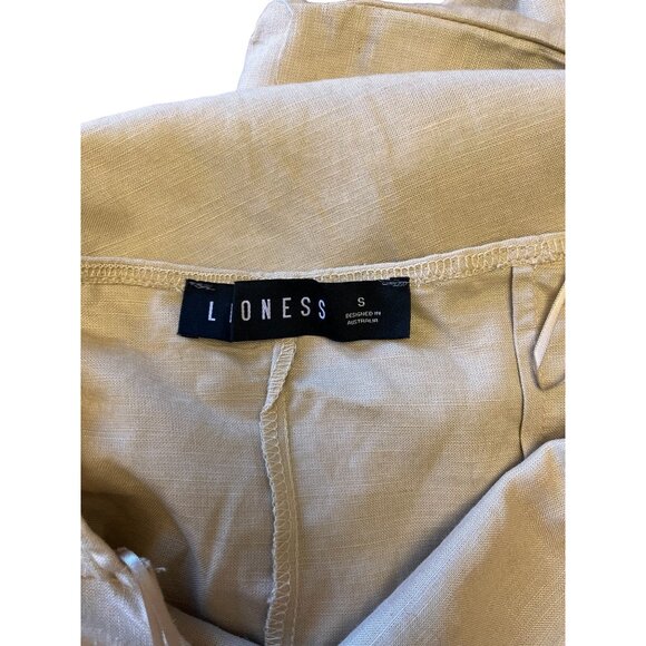 Lioness Womens Halter Dress Small Tan Linen Blend Sheath Maxi - Picture 9 of 16